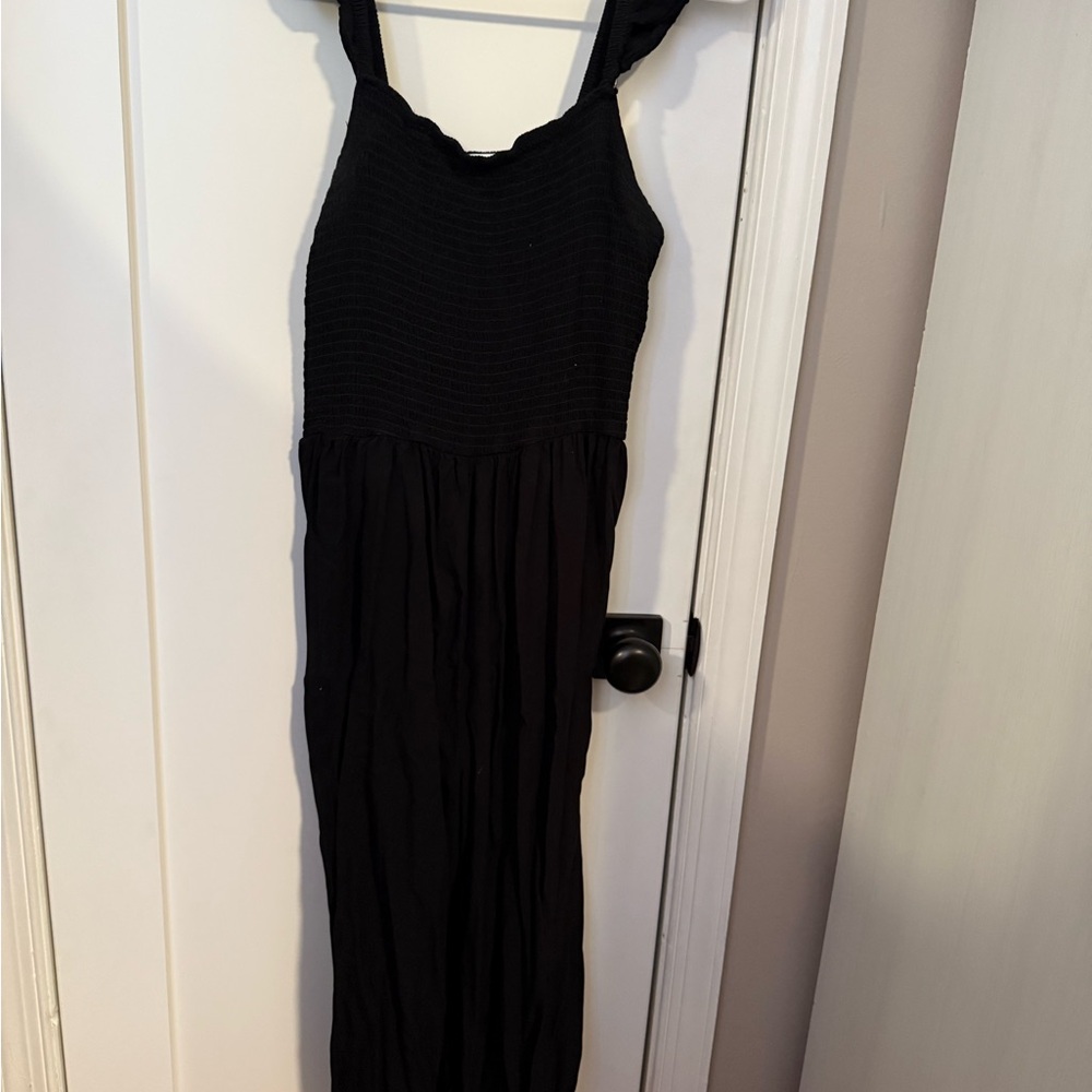 Grace & Lace Black Flowy Jumpsuit with Thin Straps